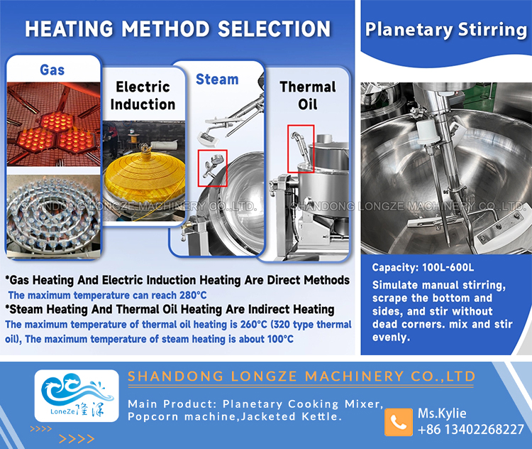 planetary stirring cooking mixer, steam cooking mixer, gas cooking mixer