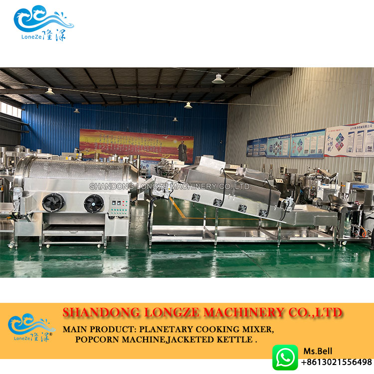 industrial popcorn production line,commercial popcorn production line,large popcorn production line