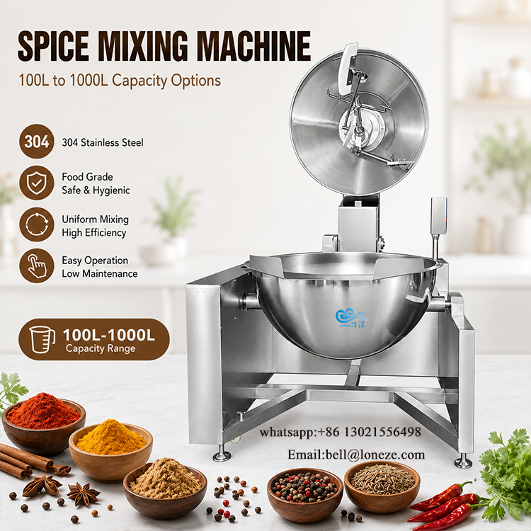 industrial powder mixer, spice mixing machine,  stainless steel powder cooking mixer, seasonings processing equipment