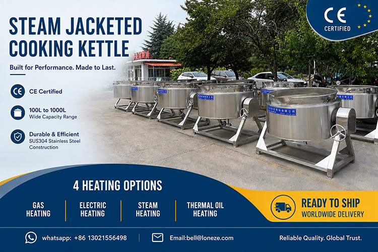 Industrial Jacketed Kettle, Steam Jacketed Kettle,  Gas Fired Kettle,  Automatic Stirring Kettle
