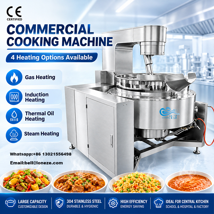 industrial stir fry machine, commercial cooking wok, automatic vegetable cooker, canteen cooking machine