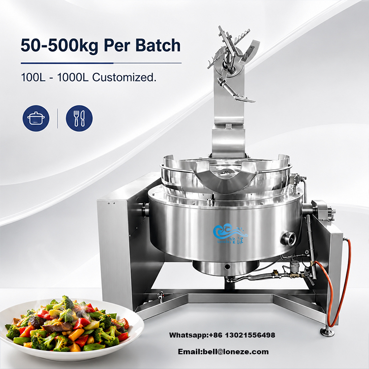 industrial stir fry machine, commercial cooking wok, automatic vegetable cooker, canteen cooking machine