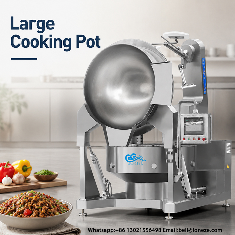 Industrial cooking mixer, Empanada filling machine, meat and vegetable cooking wok, commercial food mixer