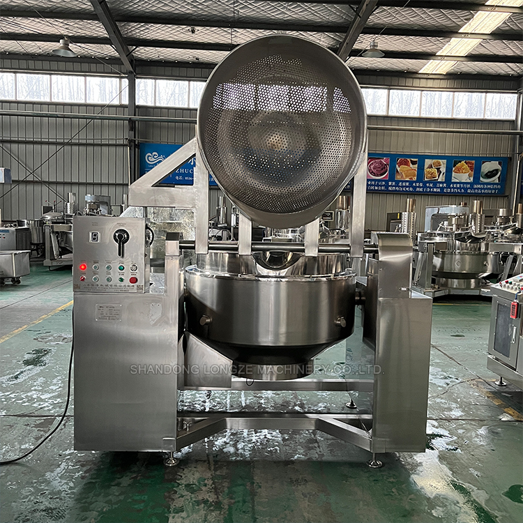 industrial automatic blanching machine，gas heating boiling pot，Stainless steel commercial tilting blanching machine