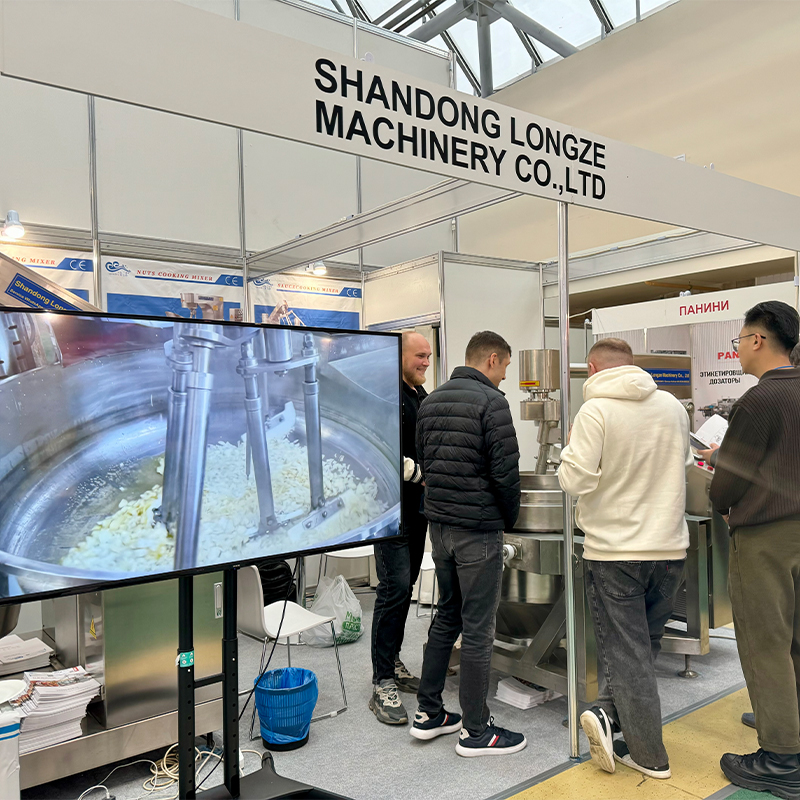 Russian Food Machinery Exhibition，Automatic Food Cooking Mixer Machine，Cooking Pot with Agitator