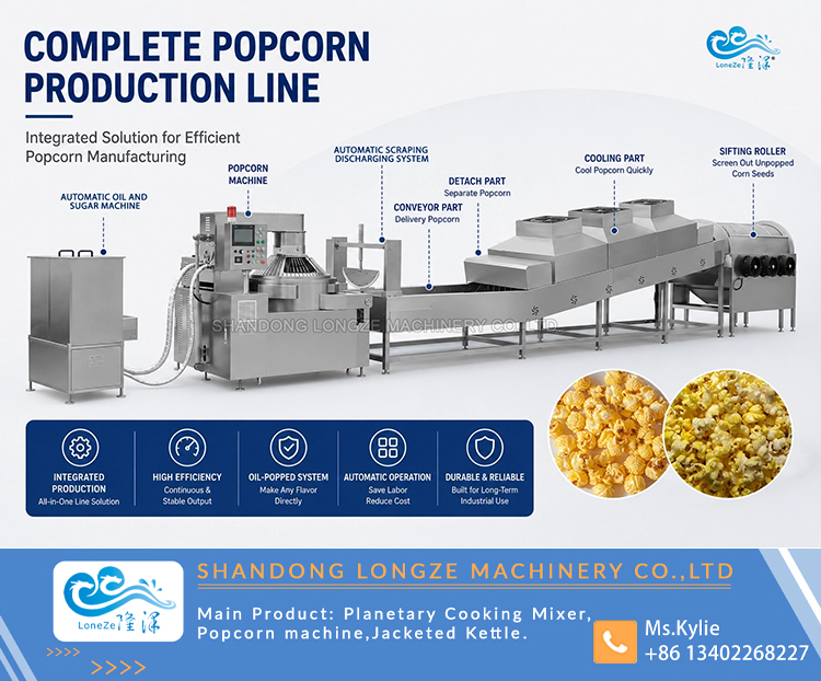 Industrial Popcorn Machine, Commercial Popcorn Machine, Popcorn Production Machine