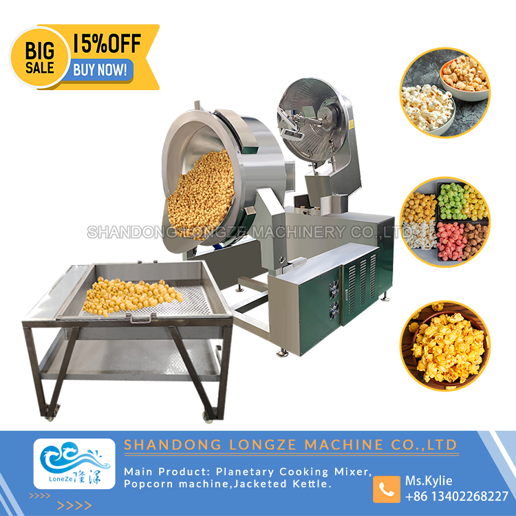 Caramel Flavor Popcorn Production Line,Industrial Intelligent Electric Heating Popcorn Machine,Automatic Popcorn Machine Production Line