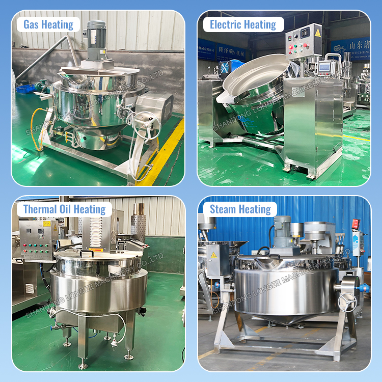 jam jacketed cooking kettle,commercial jacket kettle pot,full automatic cooking mixer