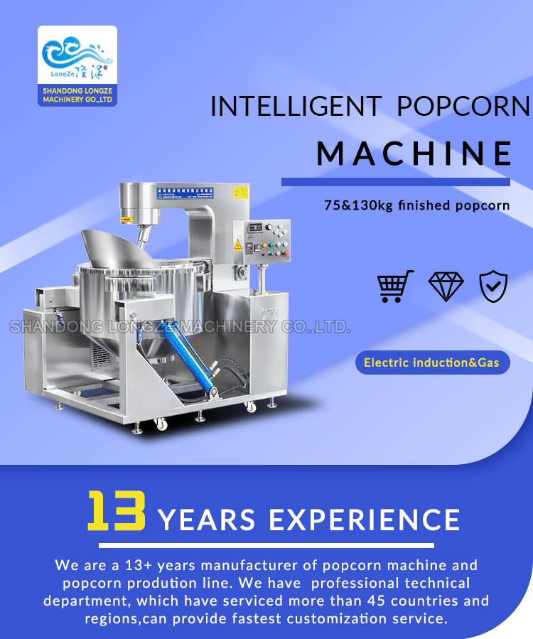 Commercial Popcorn Machine,Big Capacity Automatic Gas Popcorn Machine Factory,Industrial Big Automatic Popcorn Machine