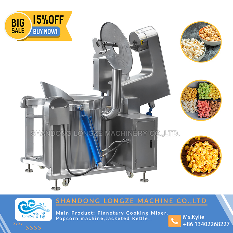 Caramel Flavor Popcorn Production Line,Industrial Intelligent Electric Heating Popcorn Machine,Automatic Popcorn Machine Production Line