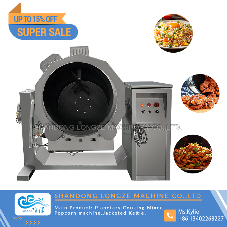 Central Kitchen Rotary Intelligent Drum Stir Fry Cooking Machine,Commercial Gas Electric Cooking Robot Machine,Auto Gas Drum Rotating Cooking Robot Machine