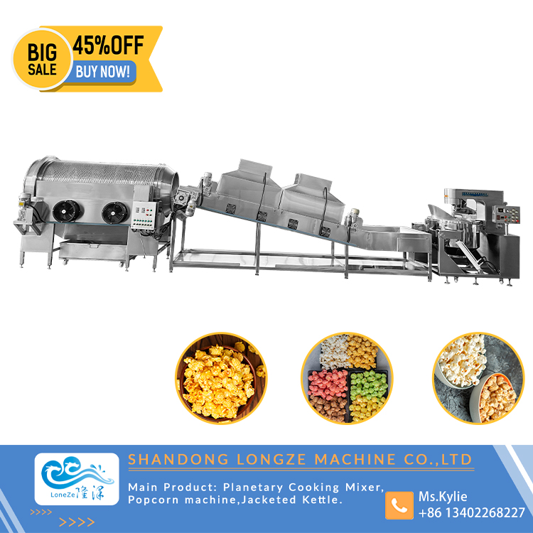 Electric Caramel Popcorn Production Line,industrial popcorn machine production line,Gas Pop Corn Cooking Frying Popping Kettle Machine Popcorn Line