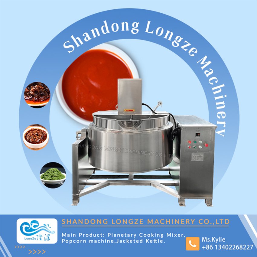 full automatic cooking pan，sauce jacketed kettle with agitator，jam cooking pot with mixer