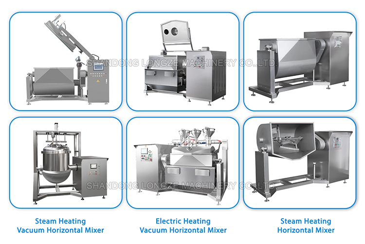 vacuum horizontal mixer， industrial jam making machine， fruit jam vacuum mixer