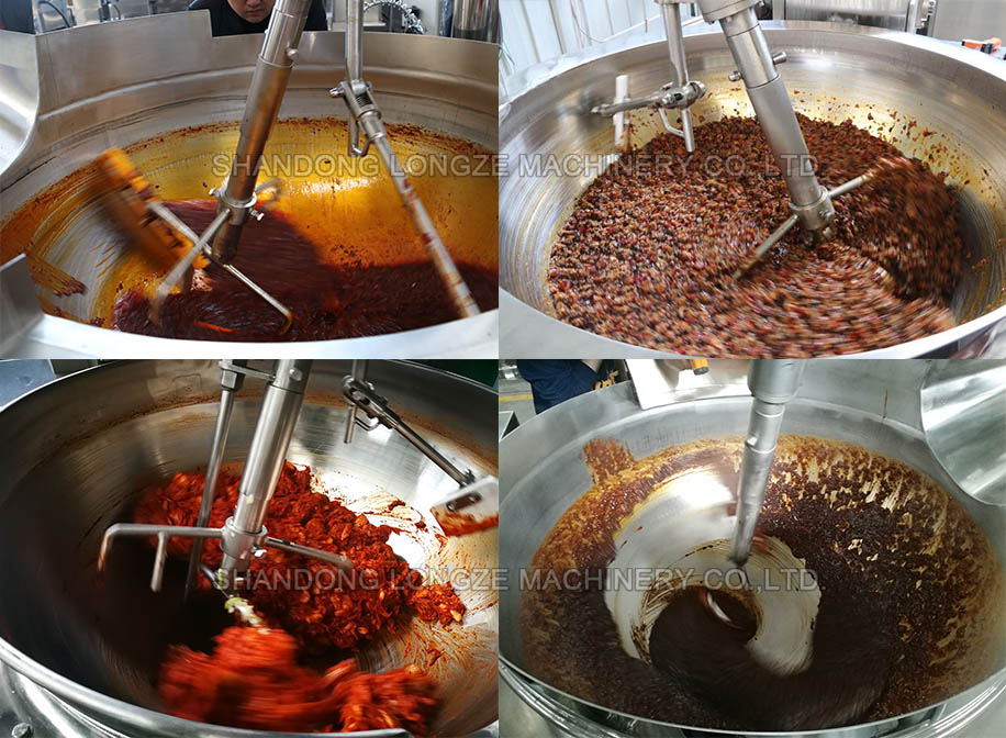 tomato paste cooking mixer,chili paste cooking mixer machine, sauce cooking kettle with mixer