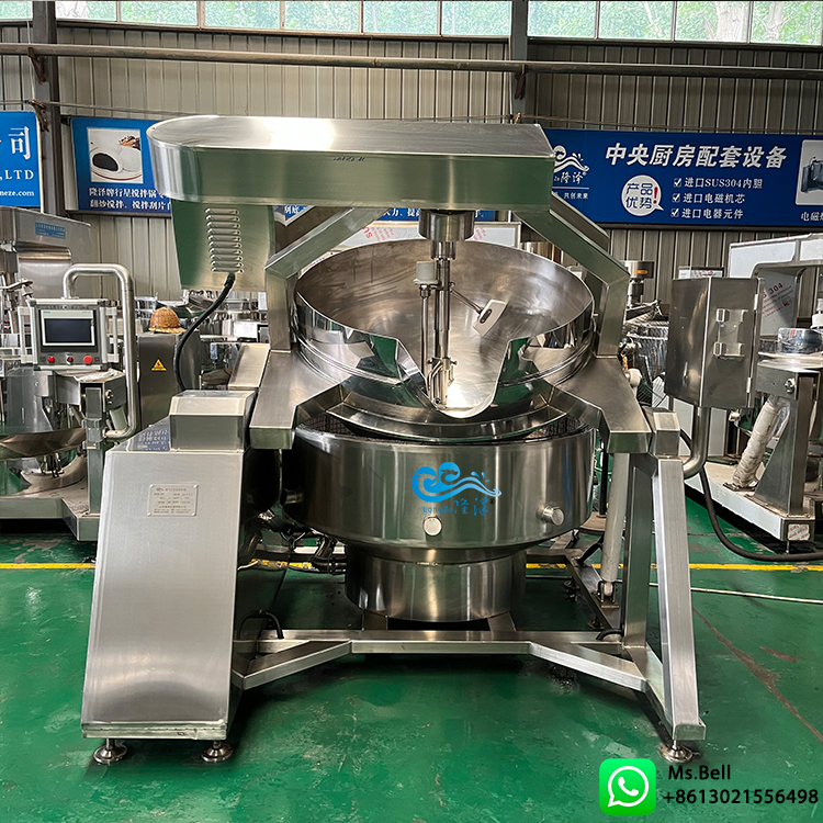 automatic cooking kettle with mixer, industrial cooking mixer, paste cooking kettle