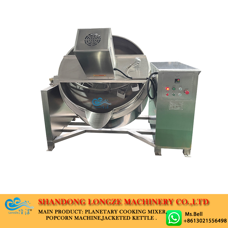 electric jacketed kettle, jacketed kettle with mixer, jacketed cooking pot