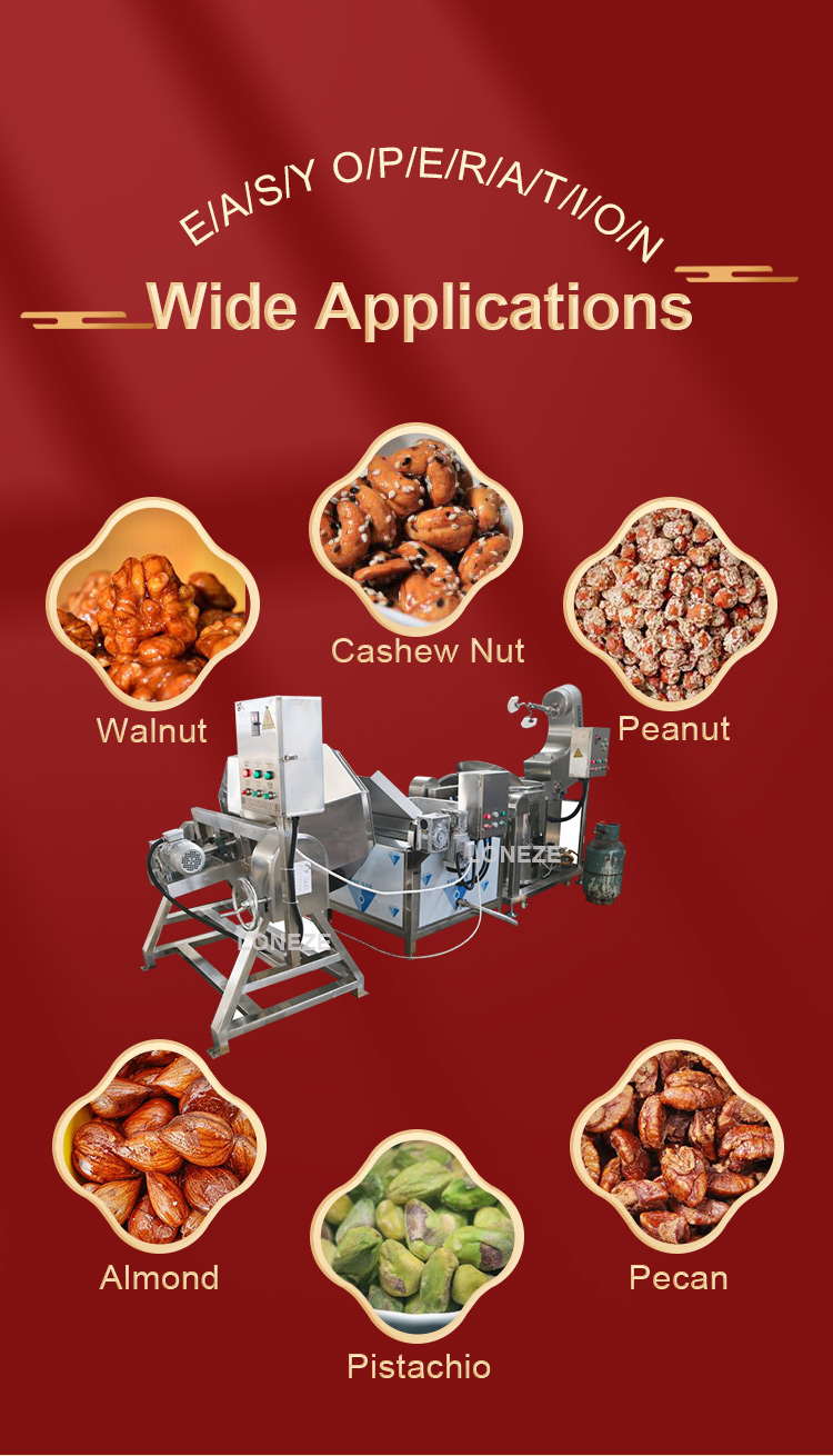 walnuts coated machine，nuts sugar coated machine，nuts caramelized machine