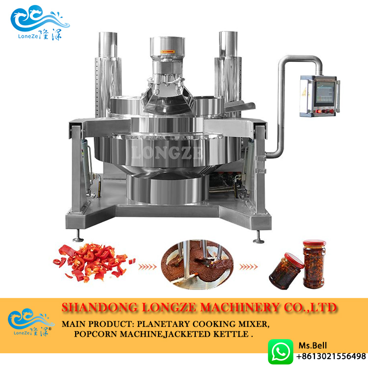 sauce cooking pot with agitator，industrial cooking pot with agitator，large sauce cooking pot