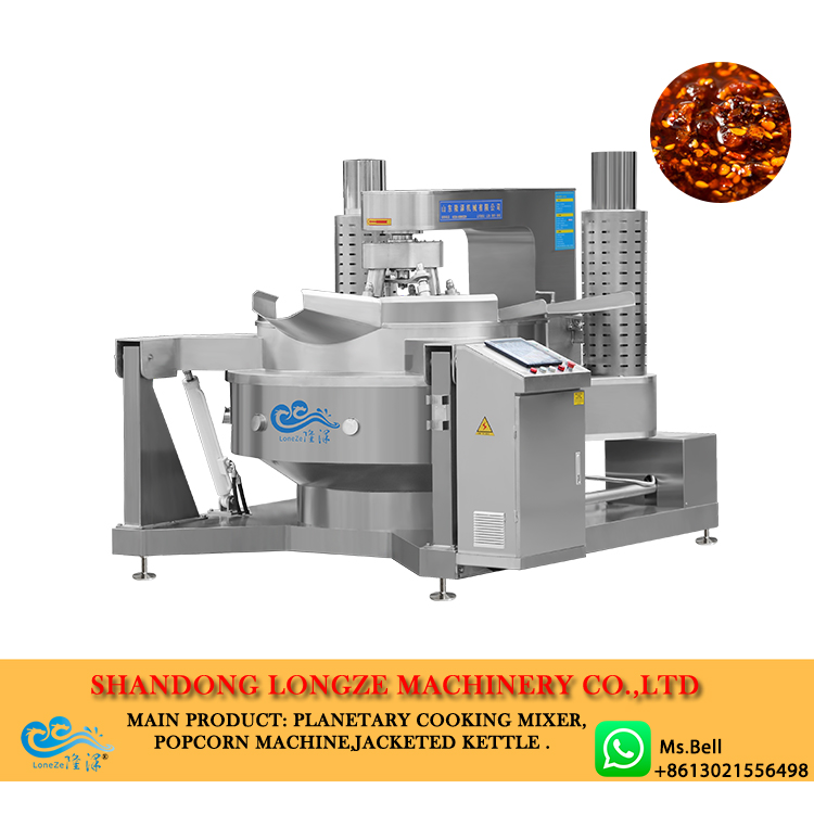 chili oil cooking pot with mixer, garlic oil cooking mixer machine,chili garlic oil making machine