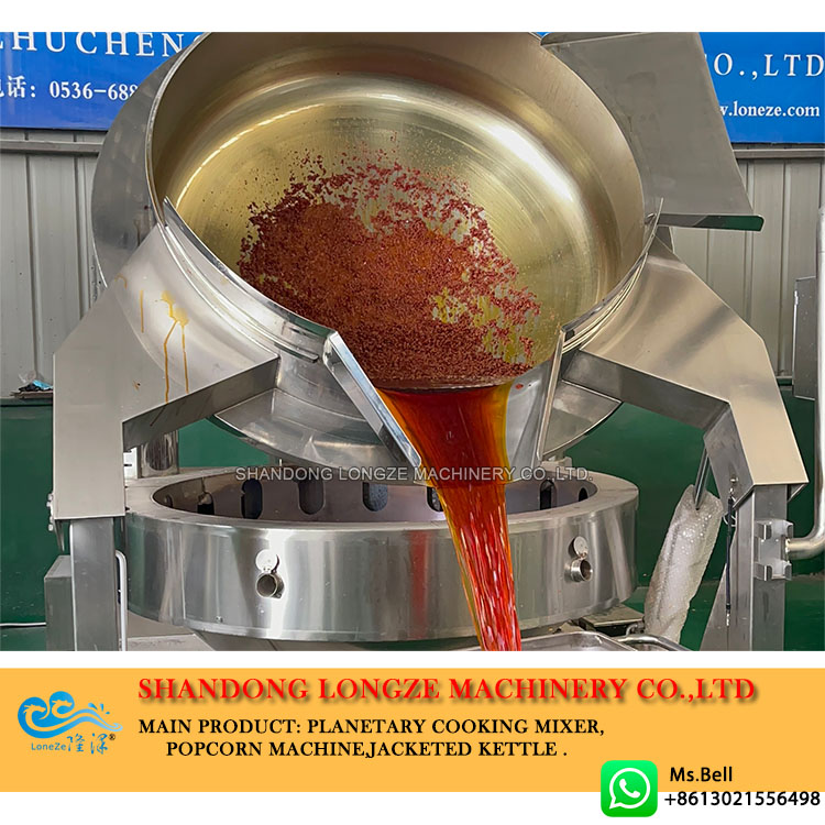 chili oil cooking pot with mixer, garlic oil cooking mixer machine,chili garlic oil making machine