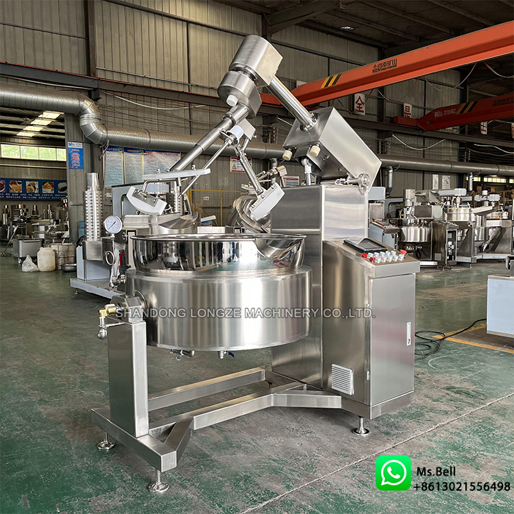 chili sauce cooking pot with agitator,sauce cooking pan, industrial cooking mixer machine