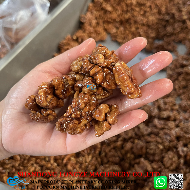 candied walnuts machine, sugar coating frying nuts machine, caramelized nuts machine