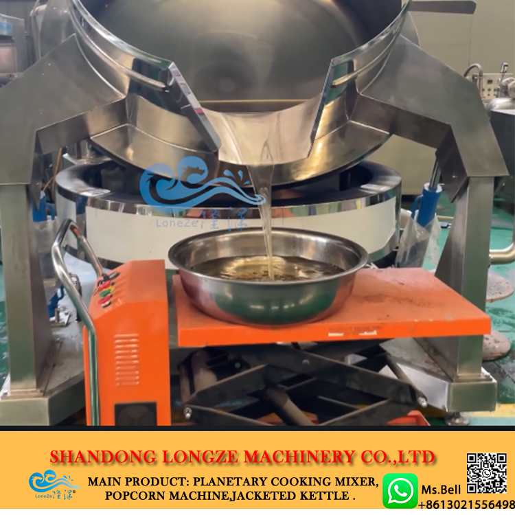 scallion oil cooking pot with mixer, onion oil cooking kettle with stirrer, frying scallion onions cooking mixer