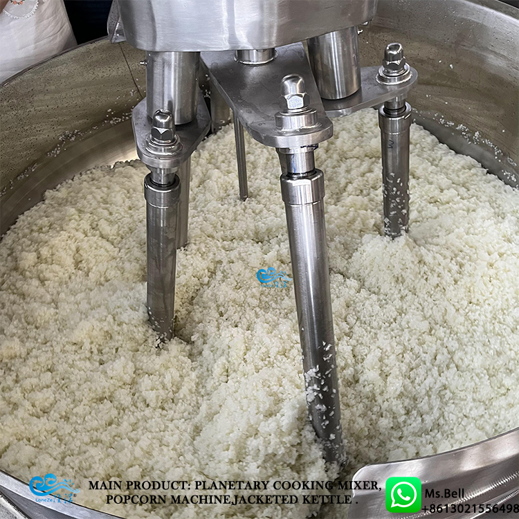 industrial stir-fry cooker，automatic cooking mixer machine,fry onions cooking pot with stirrer 