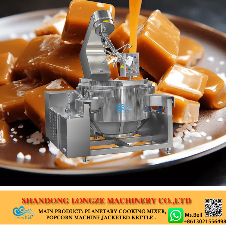 industrial cooking mixer for milk caramel candy, milk candy making machine, caramel candy cooking kettle