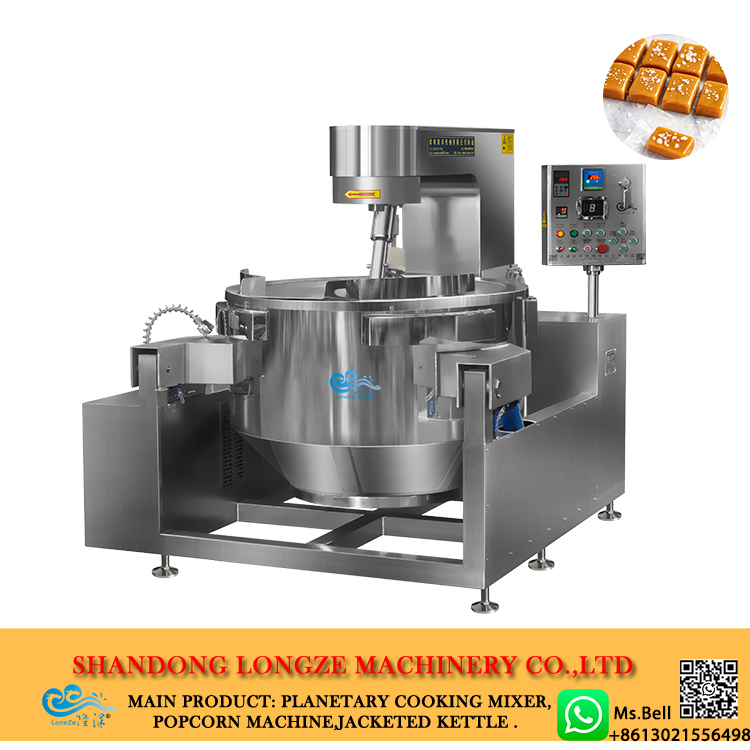 industrial cooking mixer for milk caramel candy, milk candy making machine, caramel candy cooking kettle