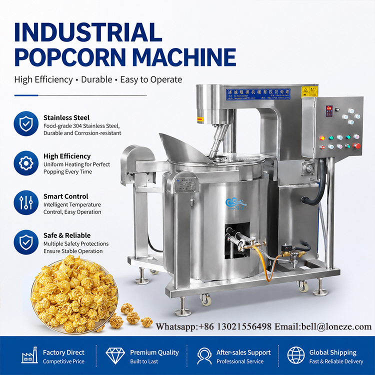 industrial popcorn machine, commercial popcorn popper, popcorn machine factory, popcorn machine manufacturer