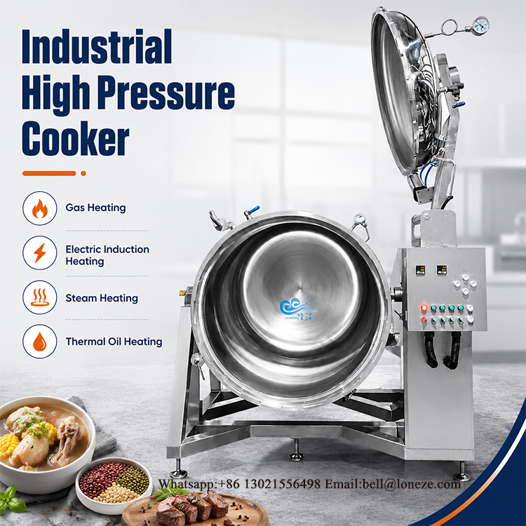 industrial pressure cooker,commercial bone broth machine,high-pressure soup kettle,large capacity broth cooker