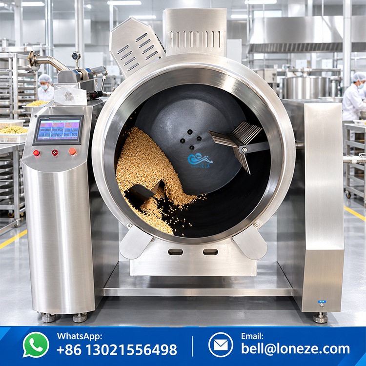 drum cooking machine, industrial stir frying machine, nut roasting machine, peanut candy production equipment
