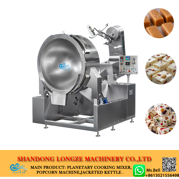 Planetary stirring cooking mixer, industrial caramel making machine, automatic toffee cooking machine