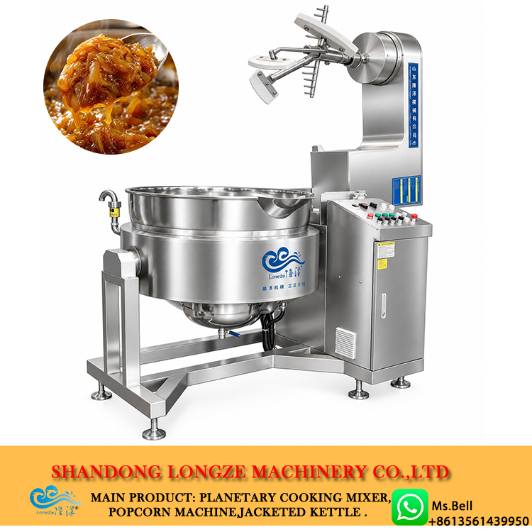 Planetary Stirring Cooking Pot, Industrial Onion Sauce Machine, Automatic Jacketed Kettle