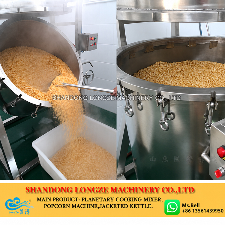 industrial bean cooker, rotating steam pressure cooker, natto soybean cooking equipment, commercial bean paste cooker